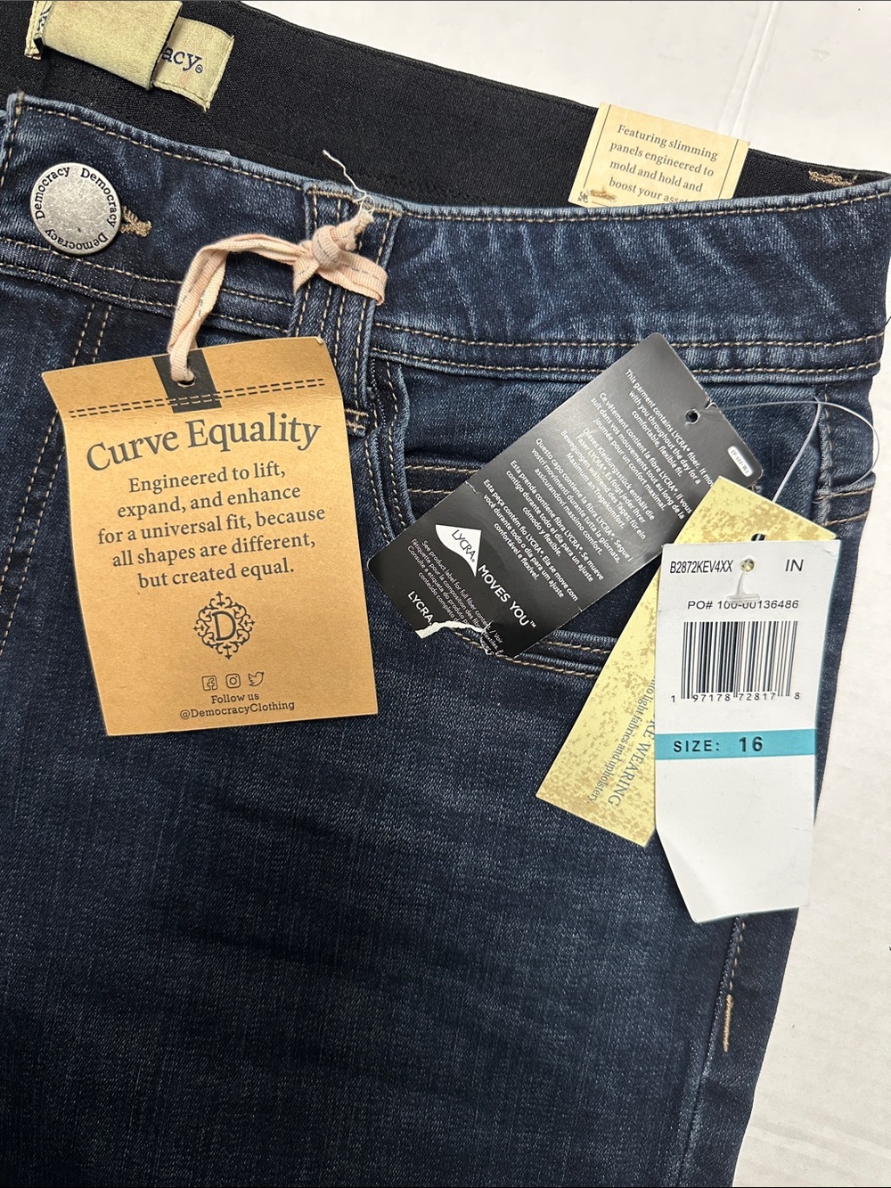 NEW Democracy Ab Technology Jeans High Rise Itty Bitty Boot Cut Denim Size 16 - Picture 5 of 11